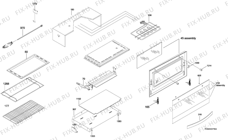 Взрыв-схема плиты (духовки) Electrolux EXT9000 - Схема узла Section 2