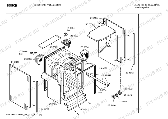 Схема №5 SRI3016 с изображением Инструкция по эксплуатации для посудомойки Bosch 00696593
