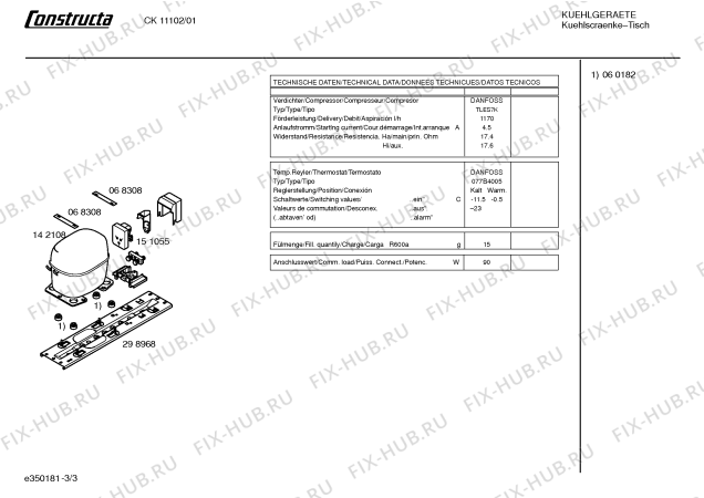 Схема №3 CK11101 с изображением Инструкция по эксплуатации для холодильника Bosch 00521368