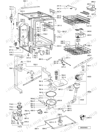 Взрыв-схема посудомоечной машины Whirlpool ADG 7557/1 - Схема узла