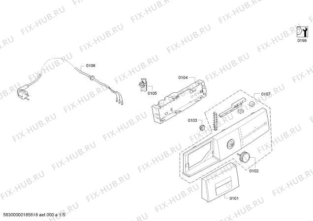 Схема №5 WTE84106GC с изображением Крышка для сушилки Siemens 00477340