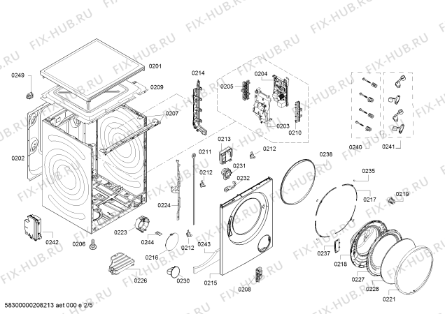 Схема №4 WDU286690W с изображением Корпус для стиралки Siemens 00716506