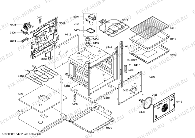 Схема №6 PHCB595550 с изображением Стеклокерамика для электропечи Bosch 00710432