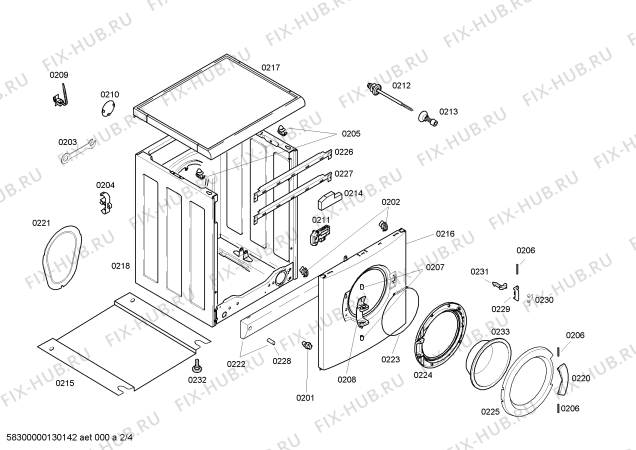 Схема №1 WD12D468TI Silver WD5125 с изображением Корпус для стиральной машины Siemens 00234683