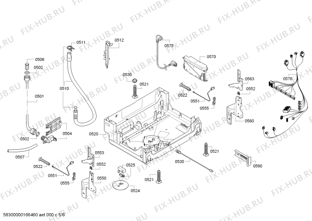 Схема №5 VVD55N00EU с изображением Переключатель для посудомоечной машины Bosch 00627123