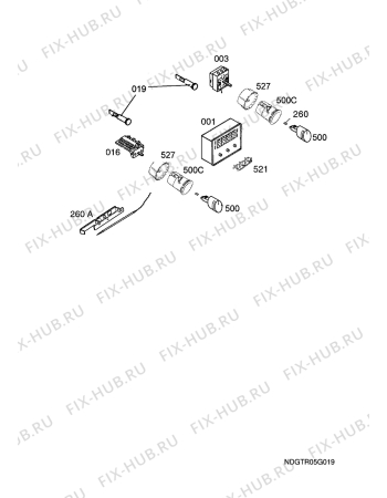 Взрыв-схема плиты (духовки) Juno Electrolux JOB53100X  DE AFIPRI - Схема узла Functional parts