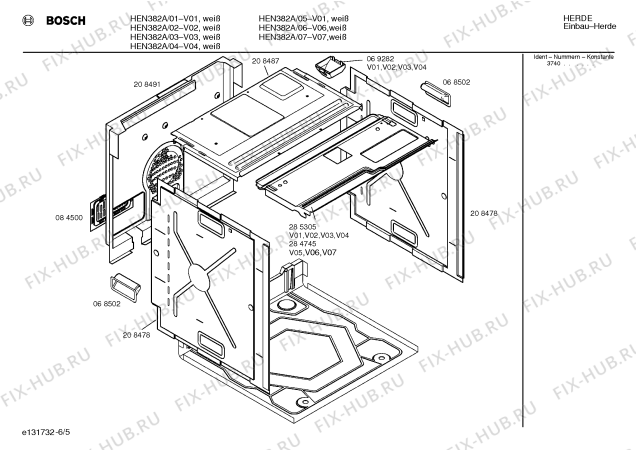 Схема №5 HEN582A с изображением Панель для духового шкафа Bosch 00285478
