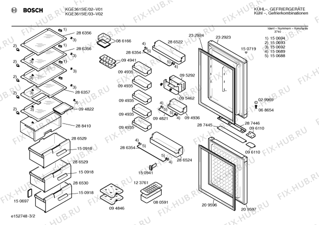 Схема №1 KG36E15EE с изображением Модуль управления для холодильника Siemens 00096216