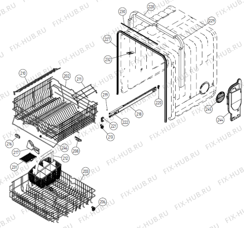 Взрыв-схема посудомоечной машины Gorenje DM 05 Cafe SE   -White Bi (900001366, DW20.C) - Схема узла 02