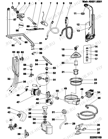 Взрыв-схема посудомоечной машины Indesit DVGN623BK (F043942) - Схема узла