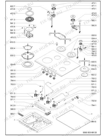 Схема №1 AKT 464/WH с изображением Труба для плиты (духовки) Whirlpool 481253049102