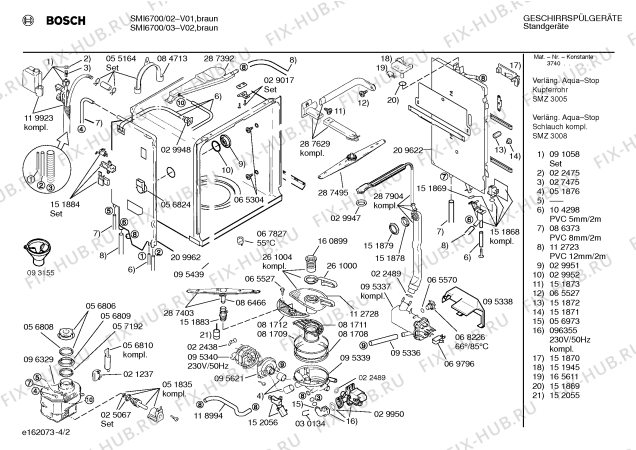 Схема №3 SMI6700 с изображением Ручка для посудомоечной машины Bosch 00152002