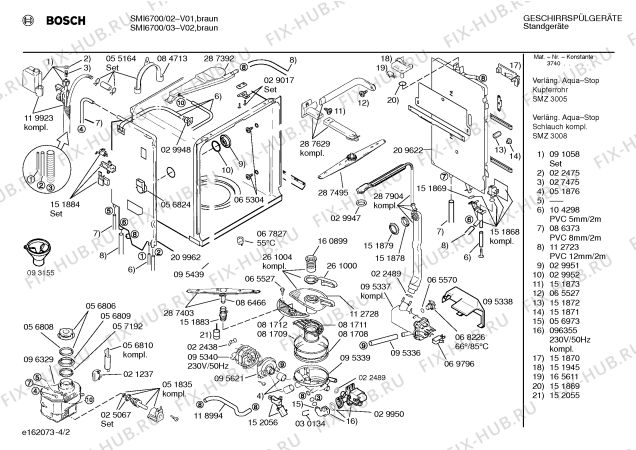 Схема №3 SMI6700 с изображением Панель для посудомоечной машины Bosch 00287520