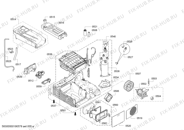 Взрыв-схема сушильной машины Bosch WTH83000PL - Схема узла 05