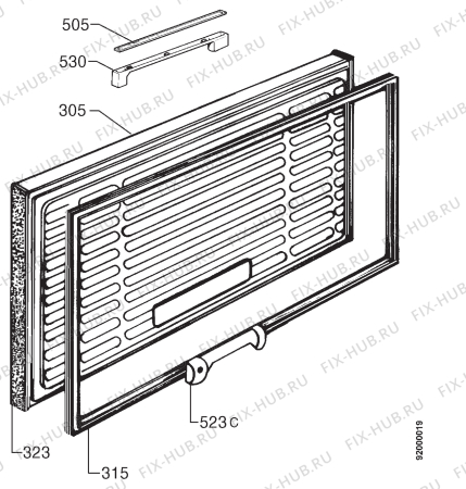Взрыв-схема холодильника Zanussi ZCF250ML - Схема узла Door 003