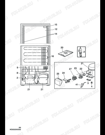 Взрыв-схема холодильника Electrolux ERB34100W - Схема узла C10 Cold, users manual