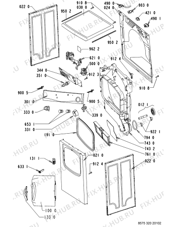 Схема №2 AWZ 320 с изображением Обшивка для сушилки Whirlpool 481245216922