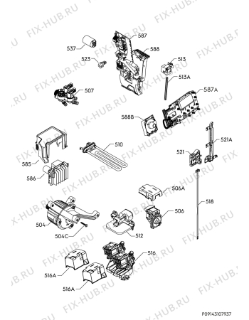 Взрыв-схема стиральной машины Electrolux WTSL4E301 - Схема узла Electrical equipment 268