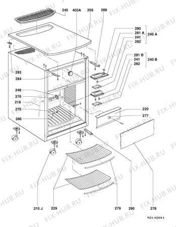 Взрыв-схема холодильника Dometic RH300LD - Схема узла Housing 001