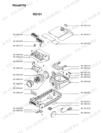Взрыв-схема пылесоса Rowenta RS101 - Схема узла RS101___.FR1