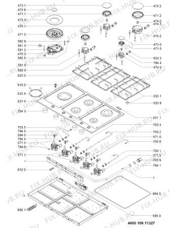 Схема №2 GMA9521IX (F091776) с изображением Наставление для плиты (духовки) Indesit C00353431