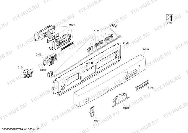 Схема №6 SGS56M18EU с изображением Кнопка для посудомойки Bosch 00604811