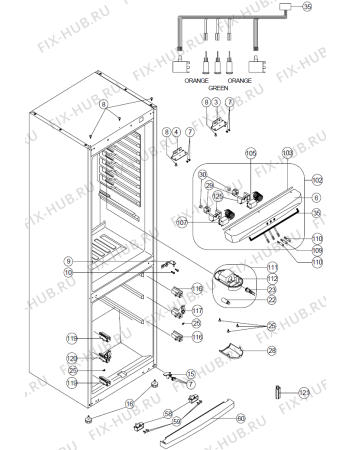 Взрыв-схема холодильника Upo RF33221 (377465, HZS35664) - Схема узла 02