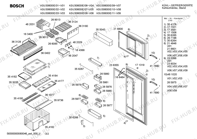Схема №2 KSU40600GB с изображением Инструкция по эксплуатации для холодильной камеры Bosch 00529447