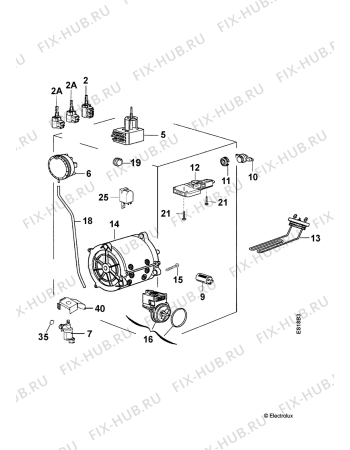 Взрыв-схема стиральной машины Zanussi ZWT150 - Схема узла Electrical equipment 268
