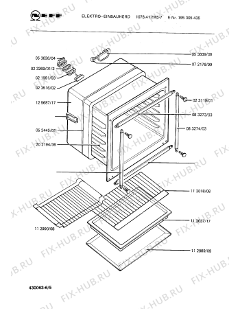 Взрыв-схема плиты (духовки) Neff 195305435 1078.41PWS-7 - Схема узла 05