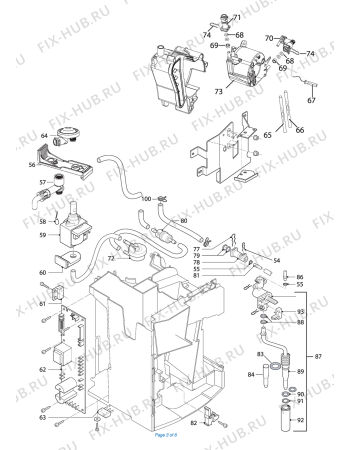 Взрыв-схема кофеварки (кофемашины) DELONGHI MAGNIFICA  ESAM03110B - Схема узла 3