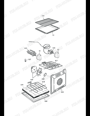 Схема №3 DEMK965B с изображением Рукоятка для духового шкафа DELONGHI 037270080