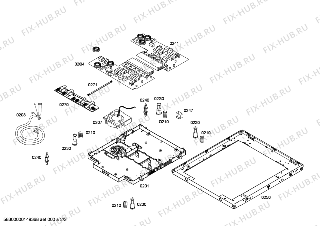 Взрыв-схема плиты (духовки) Bosch PIN675N14E Flex Induction VEL.TopF - Схема узла 02