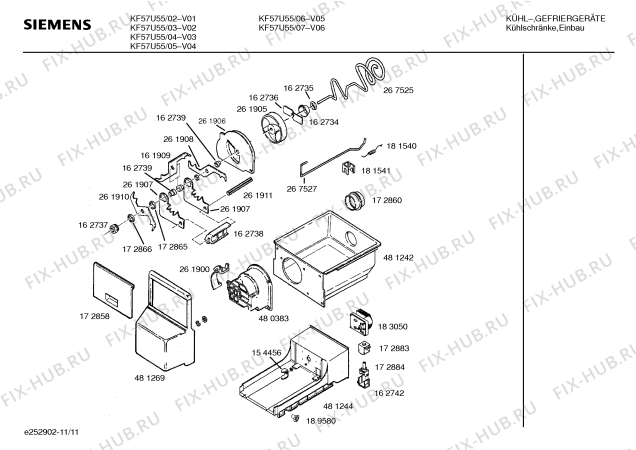 Схема №10 KG66U55 с изображением Корпус для холодильника Siemens 00266828