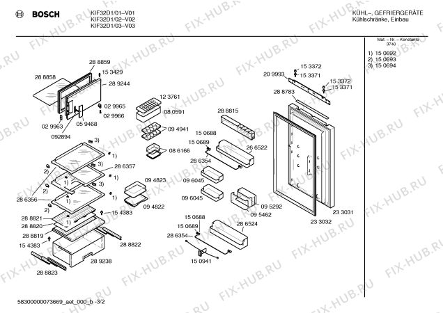 Схема №2 KDF3355 с изображением Крышка для холодильной камеры Bosch 00289247