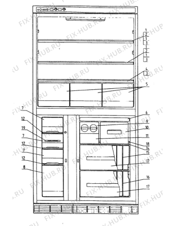 Взрыв-схема холодильника Rex REX POLO 4 - Схема узла C10 Interior