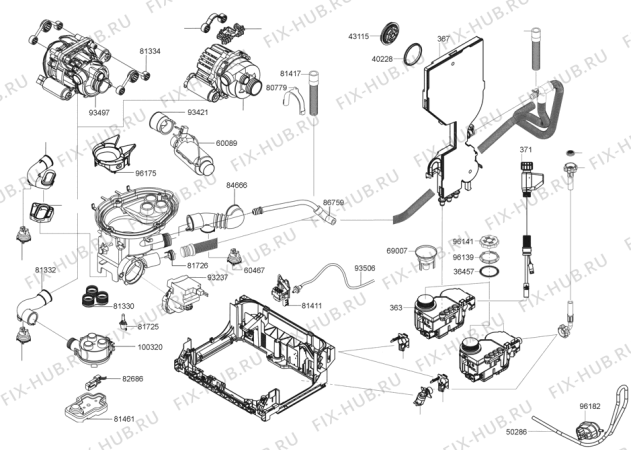 Схема №4 GV63324BR (303983, PMS60I) с изображением Электропитание для посудомоечной машины Gorenje 351835