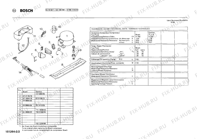 Взрыв-схема холодильника Bosch 0705114014 GS100EW - Схема узла 02