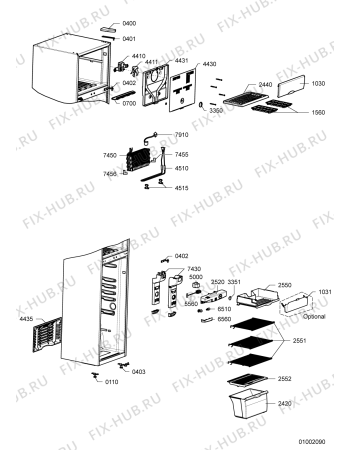 Схема №2 RIF 330 IG с изображением Уплотнение для холодильника Whirlpool 480132101711