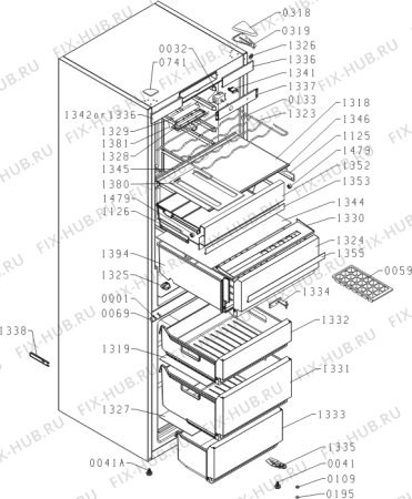 Схема №4 RK63FSY2B (428007, HZS3369F) с изображением Дверца для холодильника Gorenje 439279