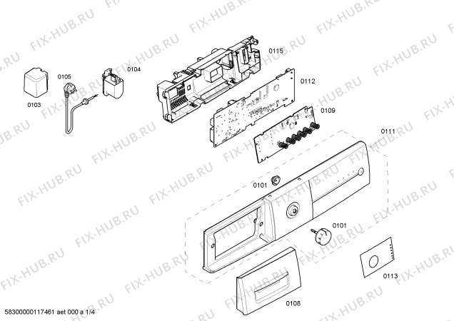 Схема №4 WS08X160PL X08 16 с изображением Панель управления для стиралки Siemens 00665665