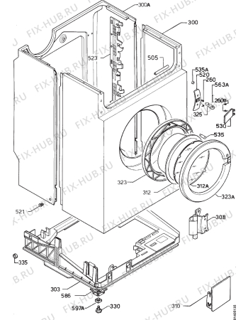 Взрыв-схема стиральной машины Tricity Bendix WR540 - Схема узла Cabinet + armatures