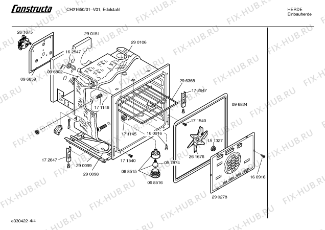 Взрыв-схема плиты (духовки) Constructa CH21650 - Схема узла 04