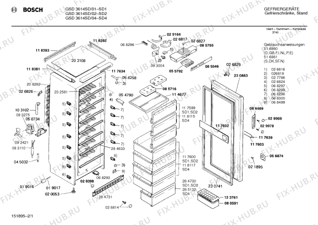 Схема №1 GSD3631S GSD3631 с изображением Клапан для холодильной камеры Bosch 00117599