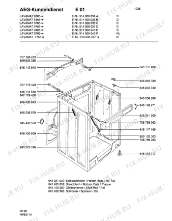 Взрыв-схема стиральной машины Aeg LAV6765 - Схема узла Housing 001