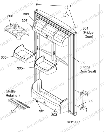 Взрыв-схема холодильника Hotpoint FFA90P (F031426) - Схема узла