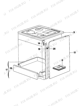 Взрыв-схема плиты (духовки) Electrolux VM691W1 - Схема узла Housing 001