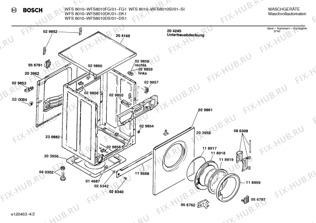 Взрыв-схема стиральной машины Bosch WFS8010SI WFS8010 - Схема узла 02