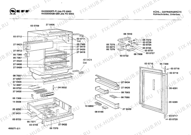 Схема №2 K4330X0GB с изображением Дверь морозильной камеры для холодильника Bosch 00270412