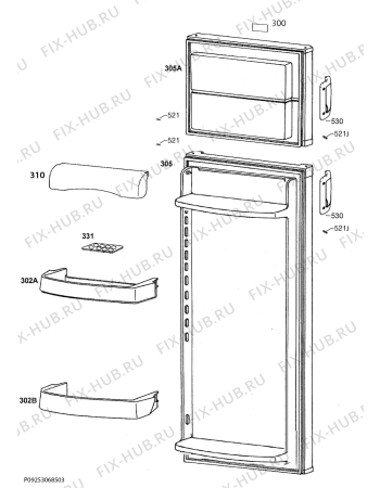 Взрыв-схема холодильника Zanussi ZRT23105WA - Схема узла Door 003